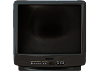 a black tv on a black background